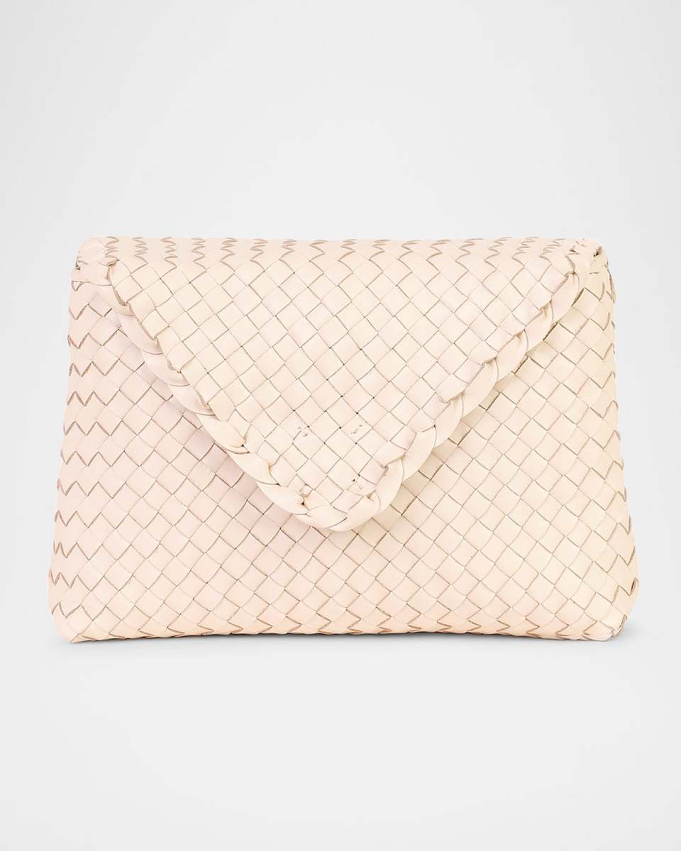 Jamie Envelope Woven Leather Clutch Bag